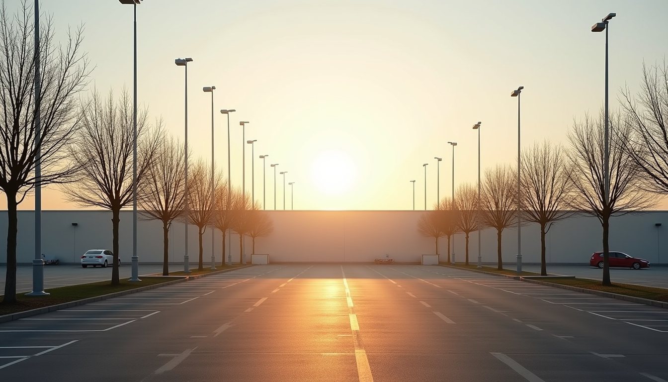 Quiet weekend car park